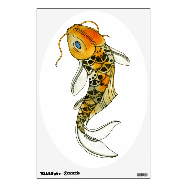 Steampunk Koi Wall Decal (Front)