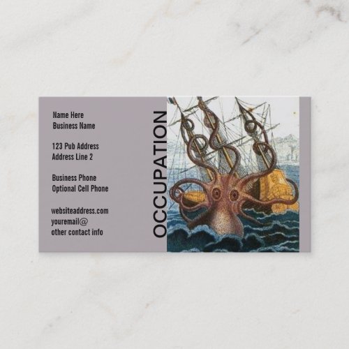 Steampunk Kraken Giant Octopus Nautical Business Cards