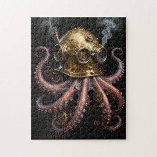 Steampunk Kraken Octopus Diving Helmet Jigsaw Puzz Puzzle
