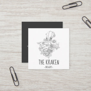 Steampunk Kraken Square Business Card