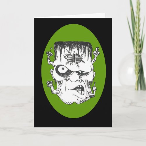 Steampunk Lab Monster Get Well Card