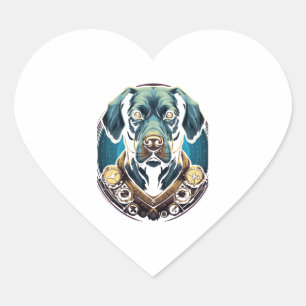 Steampunk Labrador Classic T-Shirt Heart Sticker