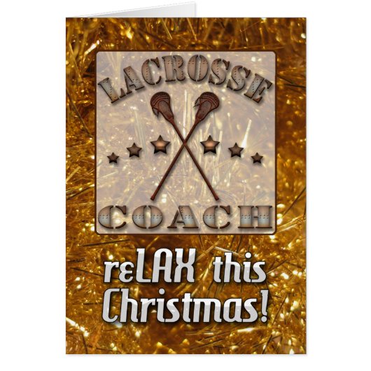 Steampunk Lacrosse Coach Christmas Card (Front)