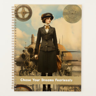 Steampunk Lady Chase Your Dreams Fearlessly Planner