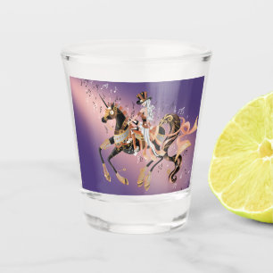 Steampunk Lady & Horse Shot glass