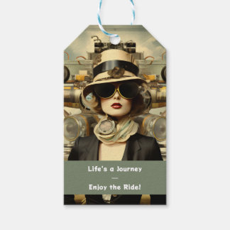 Steampunk Lady Life's a Journey—Enjoy the Ride! Gift Tags