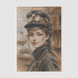 Steampunk Lady, Victorian Woman Ephemera Tissue Paper