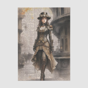 Steampunk Lady, Victorian Woman Ephemera Tissue Paper