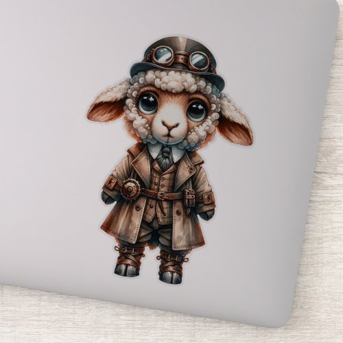 Steampunk Lamb Transparent Sticker