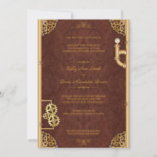 Steampunk Large Rectangular Invitation