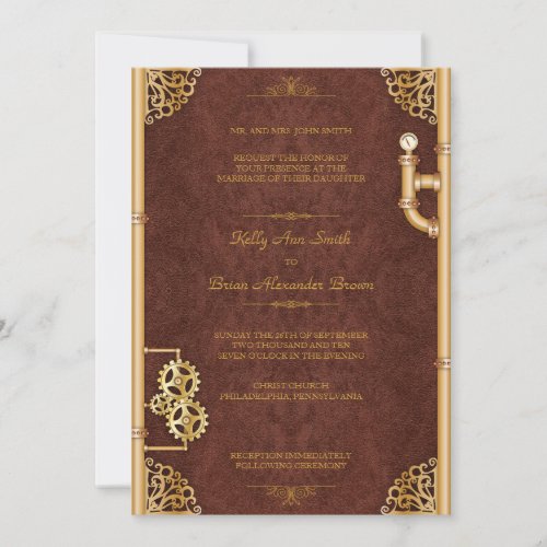 Steampunk Large Rectangular Invitation