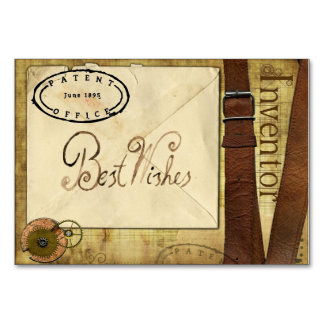 Steampunk leave a message for the happy couple table number