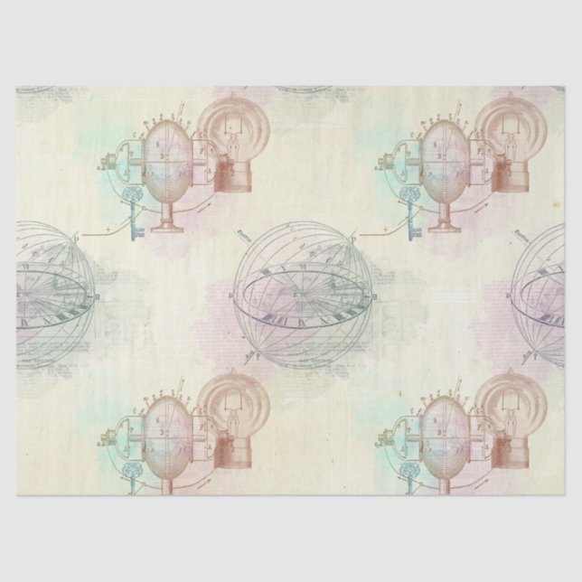 Steampunk Lights, Microphones and Dials on Yellow Tissue Paper (Front)