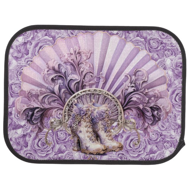 Steampunk Lilac Fan and Boots Rear Car Mats (Rear)