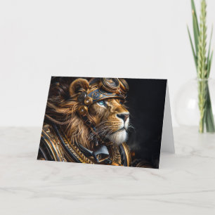 Steampunk Lion Letterpress Thank You Card