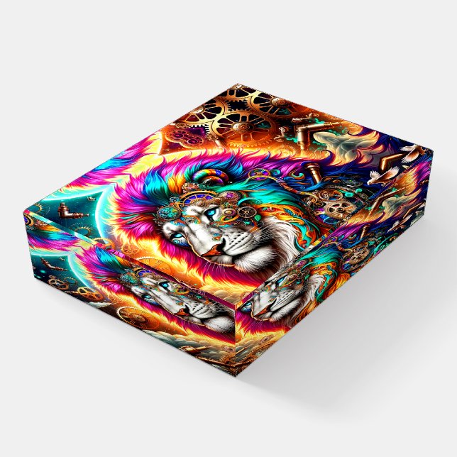 Steampunk Lion Paperweight (Angled)