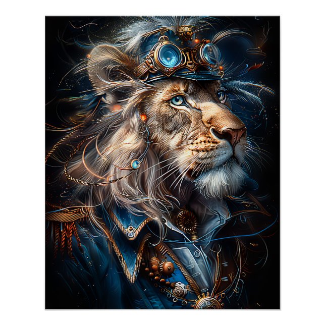 Steampunk Lion Poster (Front)