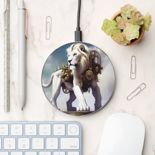 Steampunk Lion Wireless Charger
