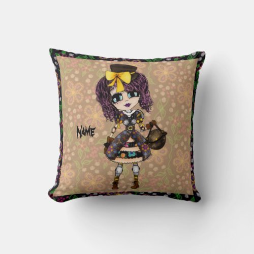 Steampunk Lolita Fashion  Girly Gifts personalized Throw Pillow