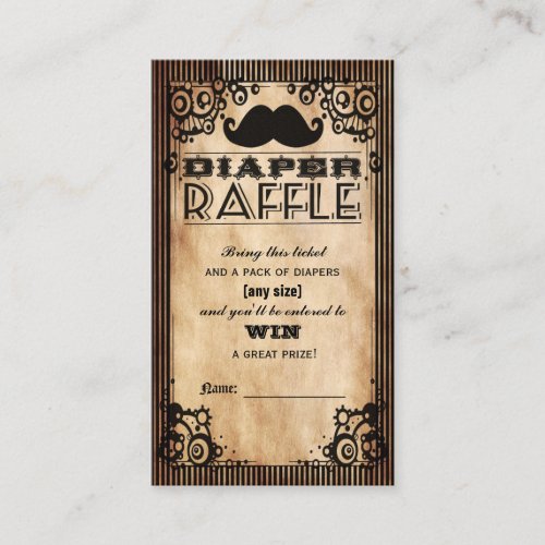 Steampunk Look Baby Boy Diaper Raffle Ticket Business Card