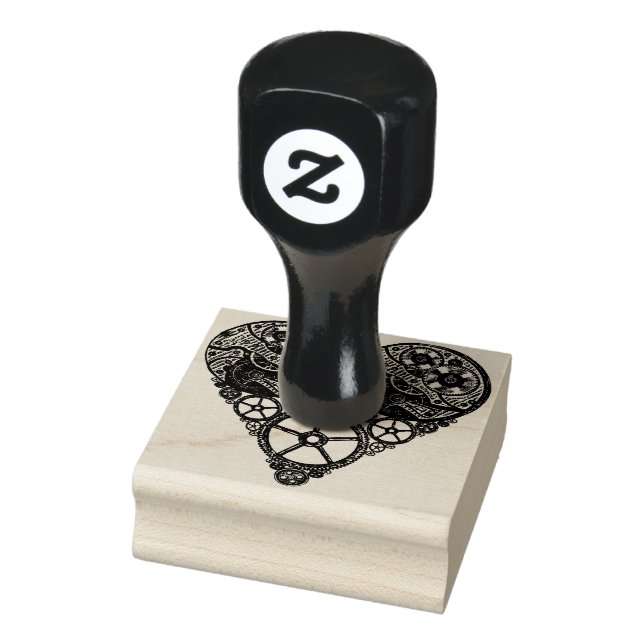 Steampunk Love Heart Rubber Stamp (Stamp)