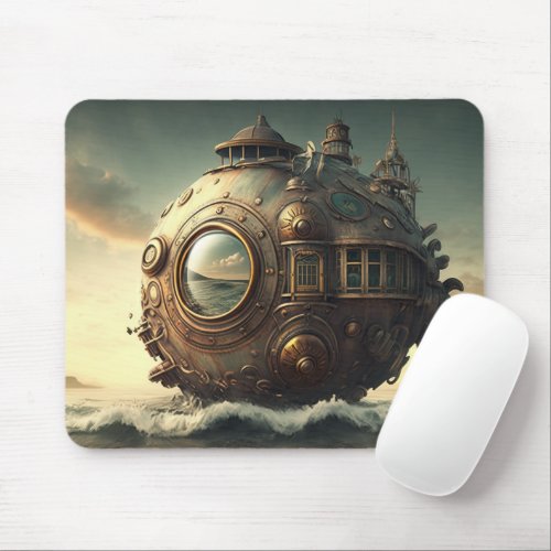 Steampunk Luxury Submarine Mouse Pad