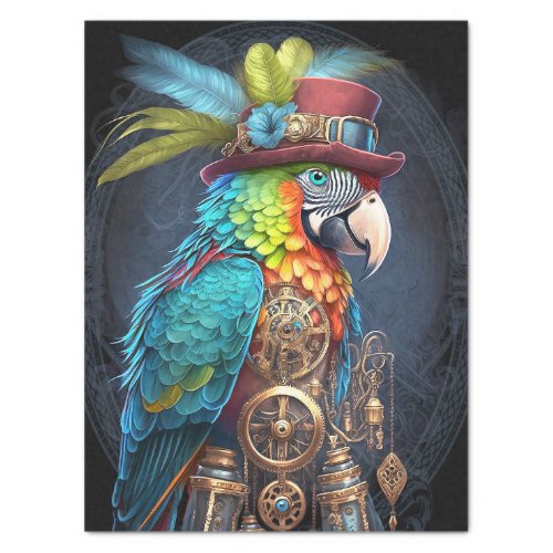 Steampunk Macaw 1 Tissue Paper