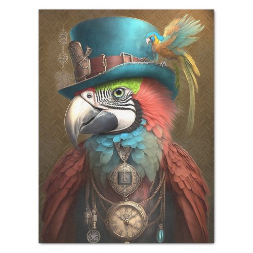 Steampunk Macaw 2 Decoupage Tissue Paper