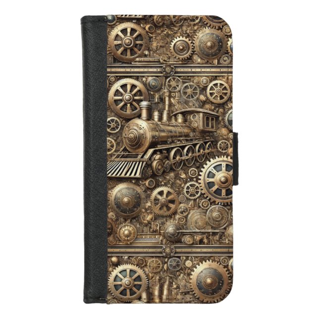 steampunk machine world iPhone wallet case (Front)