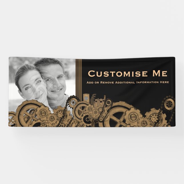 Steampunk Machinery (Brassy) Banner (Horizontal)