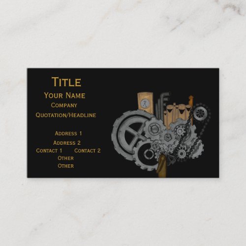 Steampunk Machinery Business Card Template