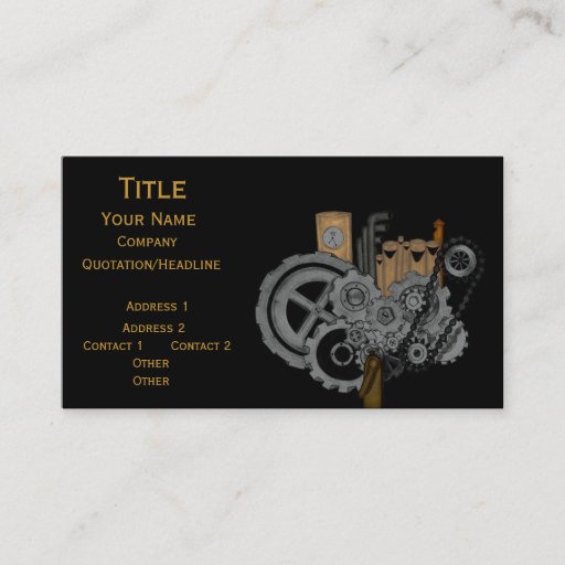 Customizable Steampunk Machinery Business Card Template