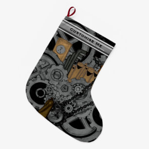 Steampunk Machinery (Full Colour) Large Christmas Stocking