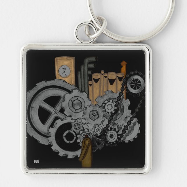 Steampunk Machinery Keychain (Front)