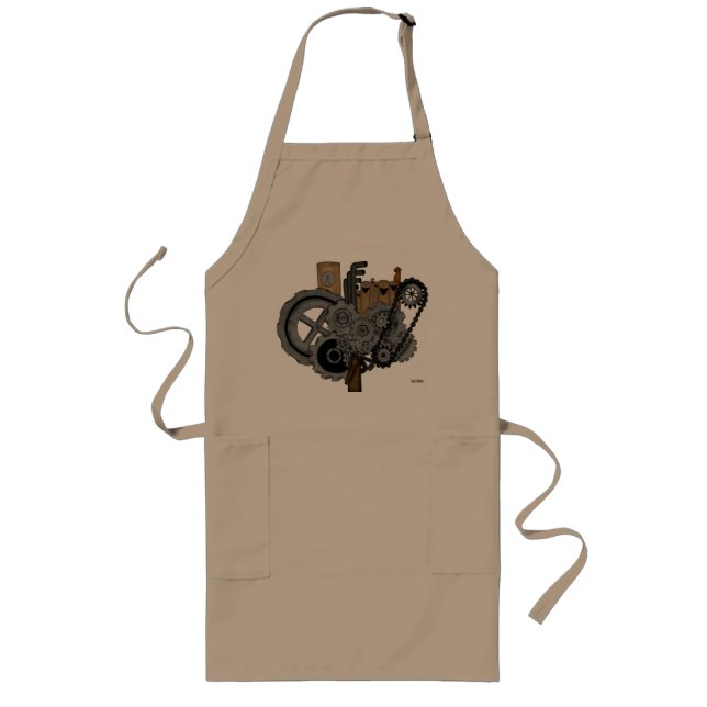 Steampunk Machinery Long Apron (Front)