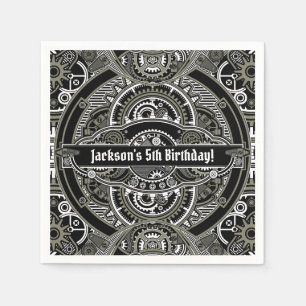 Steampunk Magic Birthday Napkins