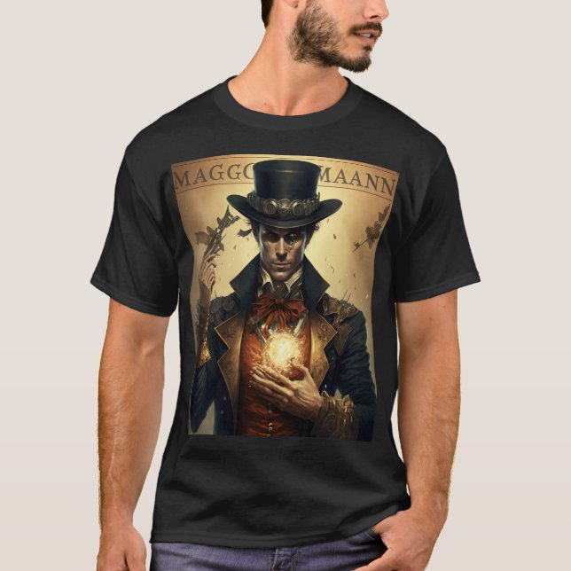 Steampunk Magician Tarot Card T-Shirt (Front)