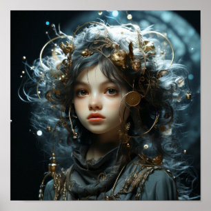 Steampunk Man with Plague Doctor Mask Vintage Post Poster