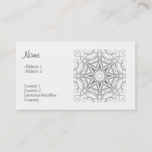 Steampunk Mandala Business Card (Front)
