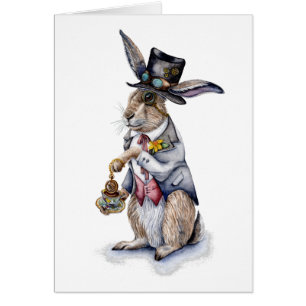 Steampunk March Hare Card
