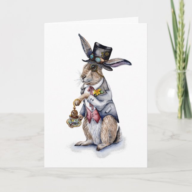 Steampunk March Hare Card (Front)