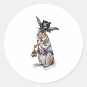 Steampunk March Hare Classic Round Sticker