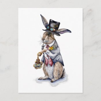 Steampunk March Hare Postcard by GoosiStudio at Zazzle