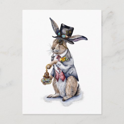 Steampunk March Hare Postcard
