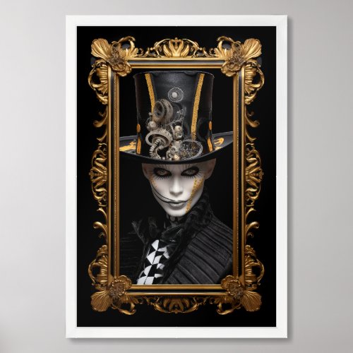 Steampunk Masquerade Gothic Chic Graphic Framed Art
