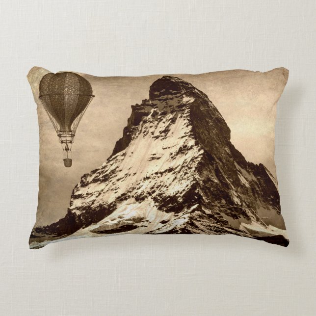 Steampunk Matterhorn Accent Pillow (Front)