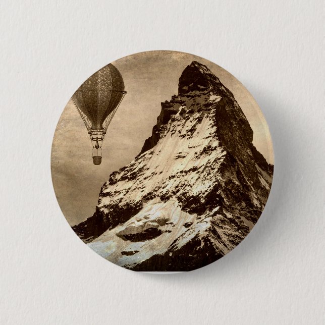Steampunk Matterhorn Pinback Button (Front)