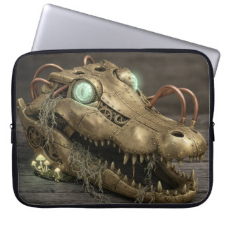 Steampunk Mechanical Alligator Industrial Laptop Sleeve