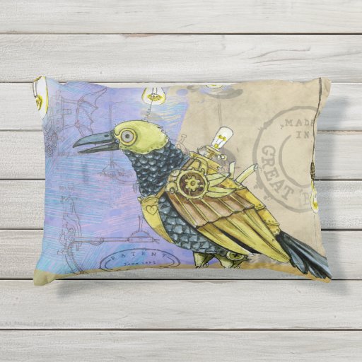 Steampunk Mechanical Bird Engineering Father's Day Outdoor Pillow