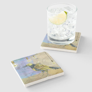 Steampunk Mechanical Bird Engineering Stone Coaster